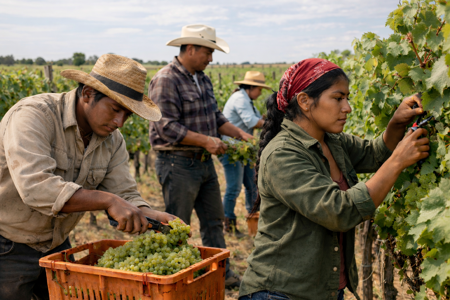 Agricultural workers in the field